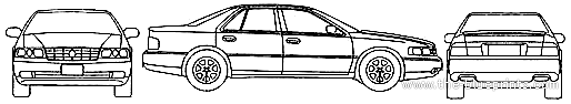 Cadillac Seville (2002) - Кадиллак - чертежи, габариты, рисунки автомобиля