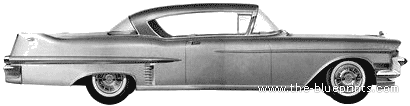 Cadillac Sixty-Two Coupe DeVille (1957) - Кадиллак - чертежи, габариты, рисунки автомобиля