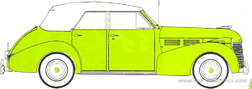 Cadillac Sixty Two Convertible (1940) - Cadillac - drawings, dimensions, pictures of the car