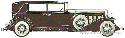Cadillac V16 (1930) - Кадиллак - чертежи, габариты, рисунки автомобиля