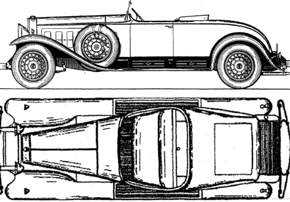 Cadillac V16 Fleetwood Roadster (1930) - Cadillac - drawings, dimensions, pictures of the car