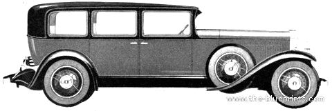 Cadillac V16 Limousine (1930) - Кадиллак - чертежи, габариты, рисунки автомобиля