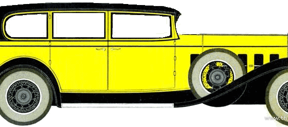 Cadillac V16 Limousine (1931) - Кадиллак - чертежи, габариты, рисунки автомобиля
