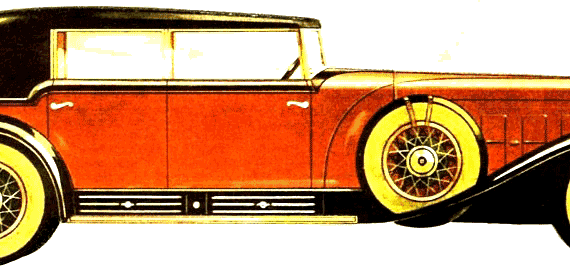 Cadillac V16 Town Sedan (1930) - Кадиллак - чертежи, габариты, рисунки автомобиля