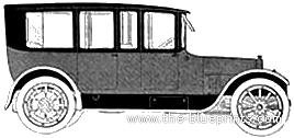 Cadillac V8 Imperial Limousine (1916) - Кадиллак - чертежи, габариты, рисунки автомобиля