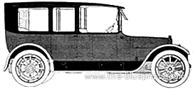 Cadillac V8 Limousine (1916) - Кадиллак - чертежи, габариты, рисунки автомобиля