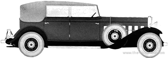 Cadillac V8 Phaeton (1931) - Кадиллак - чертежи, габариты, рисунки автомобиля