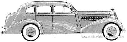 Cadillac V8 Series 60 Touring Sedan (1936) - Кадиллак - чертежи, габариты, рисунки автомобиля