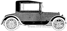Cadillac V8 Victoria Convertible (1916) - Кадиллак - чертежи, габариты, рисунки автомобиля