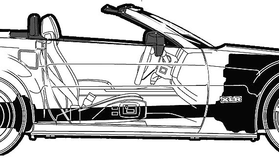 Cadillac XLR (2004) - Кадиллак - чертежи, габариты, рисунки автомобиля