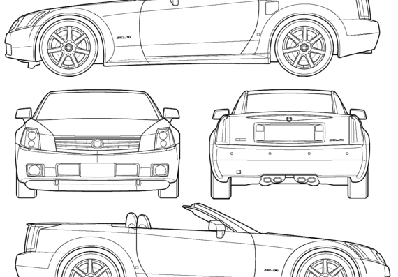 Cadillac XLR (2006) - Кадиллак - чертежи, габариты, рисунки автомобиля