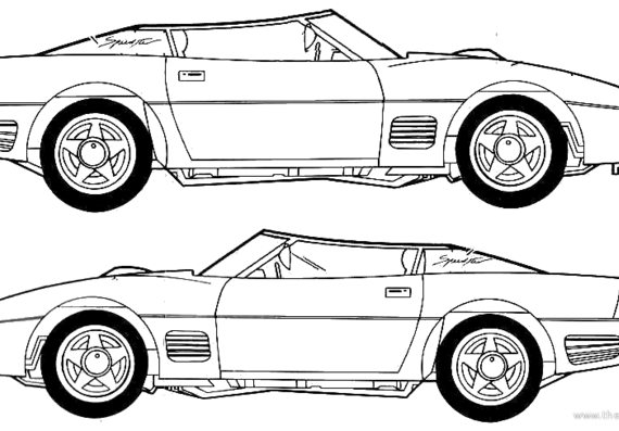 Callaway C4 Twin Turbo Speedster (1991) - Разные автомобили - чертежи, габариты, рисунки автомобиля