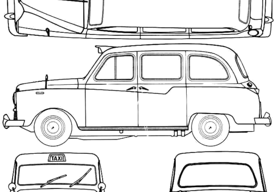 Carbodies Fairway Austin FX4 London Taxi - Разные автомобили - чертежи, габариты, рисунки автомобиля