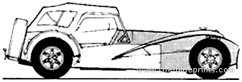 Caterham Seven 1700 Super Sprint (1985) - Катерхам - чертежи, габариты, рисунки автомобиля