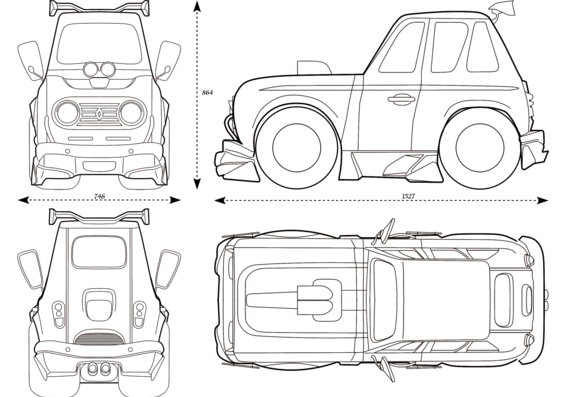 Catrelle - Разные автомобили - чертежи, габариты, рисунки автомобиля