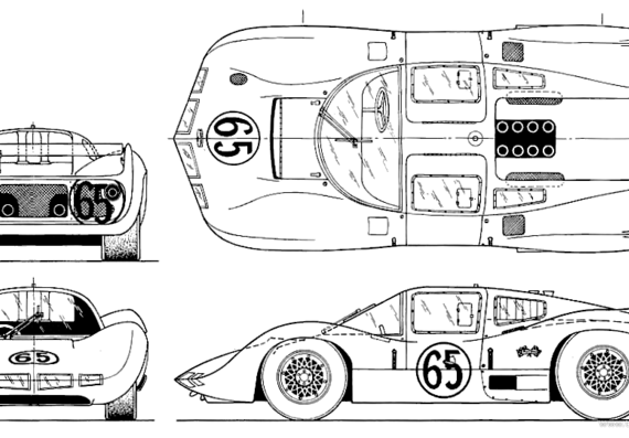 Chaparral 2D (1966) - Chapral - drawings, dimensions, pictures of the car