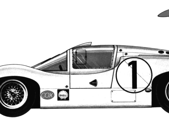 Chaparral 2F Brands Hatch (1967) - Чапраль - чертежи, габариты, рисунки автомобиля