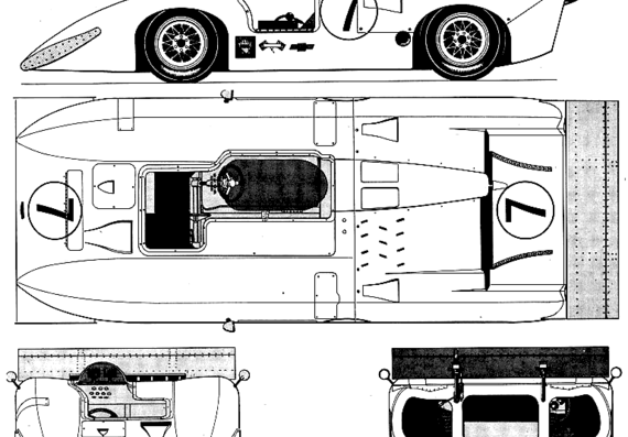 Chaparral 2H (1969) - Chapral - drawings, dimensions, pictures of the car