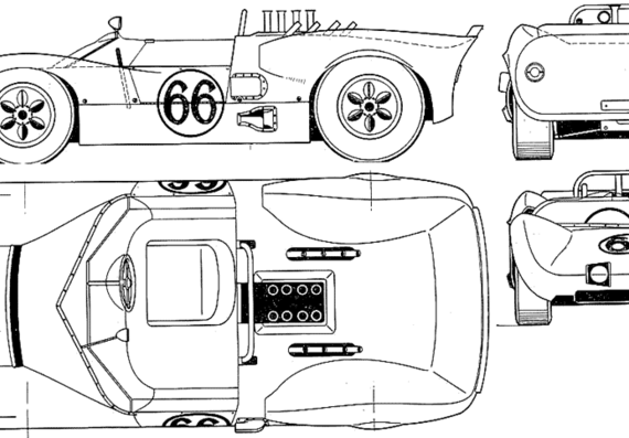 Chapparal (1965) - Chapral - drawings, dimensions, pictures of the car