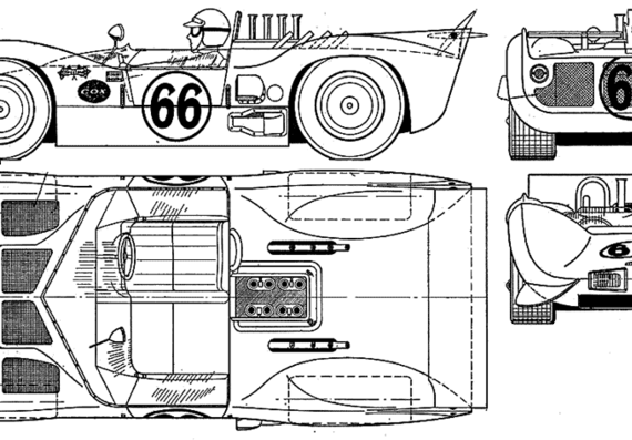 Chapparal 2C - Chapral - drawings, dimensions, pictures of the car
