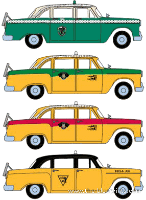 Checker A8 - Разные автомобили - чертежи, габариты, рисунки автомобиля