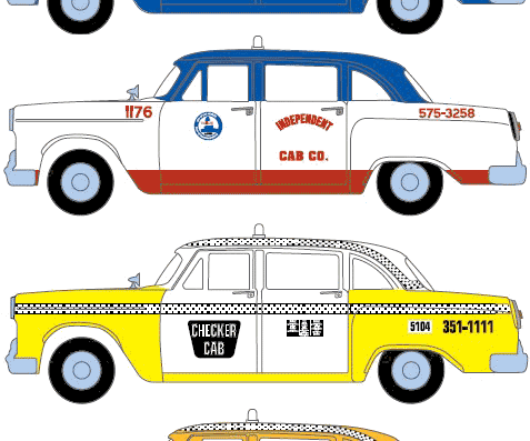 Checker A8 (1958) - Разные автомобили - чертежи, габариты, рисунки автомобиля
