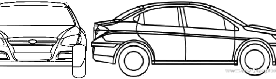 Chery A3 (2008) - Разные автомобили - чертежи, габариты, рисунки автомобиля
