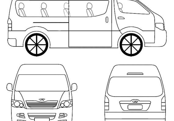 Chery H5 Transcom (2012) - Разные автомобили - чертежи, габариты, рисунки автомобиля