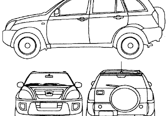 Chery Tiggo (2010) - Разные автомобили - чертежи, габариты, рисунки автомобиля