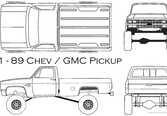 Chevrolet-GMC Pickup (1985) - Шевроле - чертежи, габариты, рисунки автомобиля