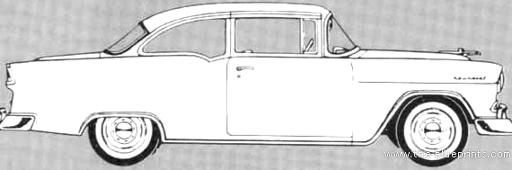 Chevrolet 150 2-Door Utility Sedan (1955) - Шевроле - чертежи, габариты, рисунки автомобиля