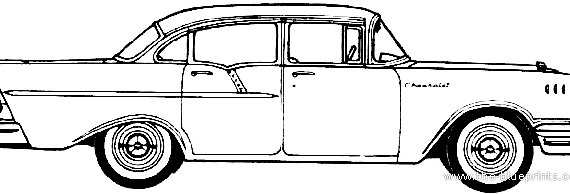 Chevrolet 150 4-Door Sedan (1957) - Шевроле - чертежи, габариты, рисунки автомобиля