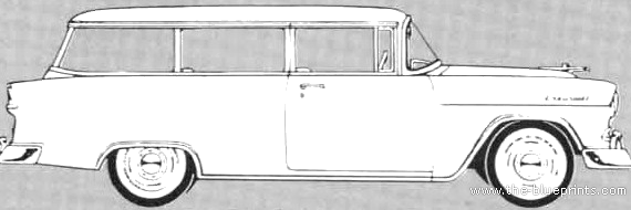 Chevrolet 150 Handyman 2-Door Station Wagon (1955) - Chevrolet - drawings, dimensions, pictures of the car