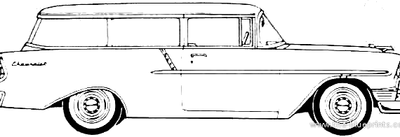 Chevrolet 150 Handyman Station Wagon 2-Door (1956) - Шевроле - чертежи, габариты, рисунки автомобиля