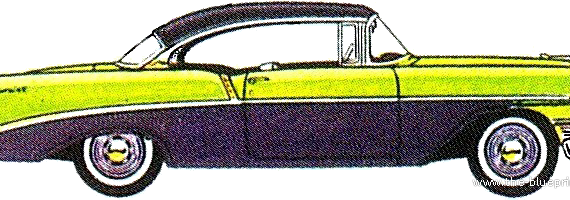 Chevrolet 210 2-Door Hardtop (1956) - Шевроле - чертежи, габариты, рисунки автомобиля