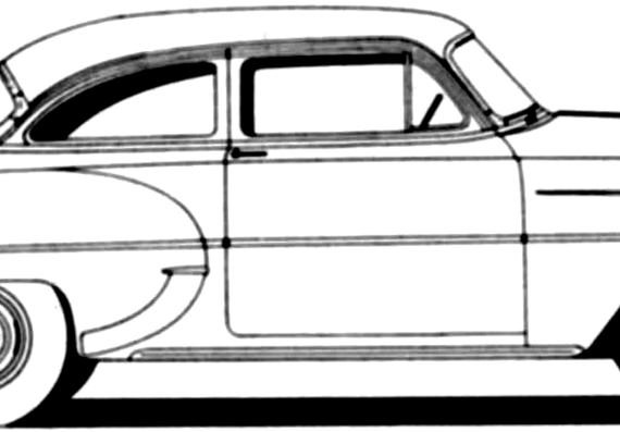 Chevrolet 210 2-Door Sedan (1953) - Шевроле - чертежи, габариты, рисунки автомобиля