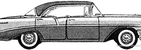 Chevrolet 210 4-Door Hardtop (1956) - Шевроле - чертежи, габариты, рисунки автомобиля