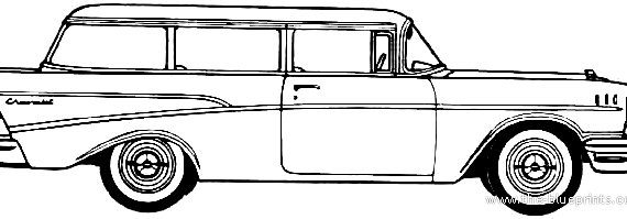 Chevrolet 210 Handyman 2-Door Station Wagon (1957) - Chevrolet - drawings, dimensions, pictures of the car
