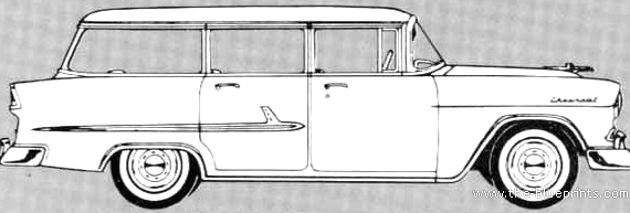 Chevrolet 210 Townsman 4-Door Station Wagon (1955) - Шевроле - чертежи, габариты, рисунки автомобиля