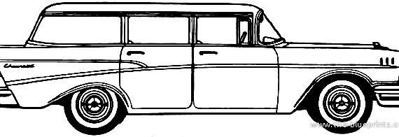 Chevrolet 210 Townsman 4-Door Station Wagon (1957) - Шевроле - чертежи, габариты, рисунки автомобиля