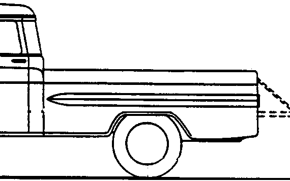 Chevrolet Apache Pick-up Fleetside (1959) - Шевроле - чертежи, габариты, рисунки автомобиля
