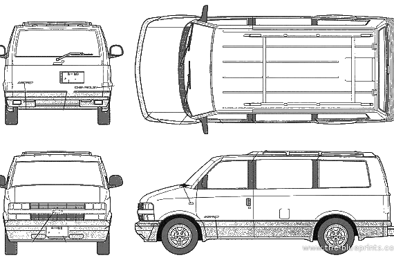 Chevrolet Astro 2WD - Шевроле - чертежи, габариты, рисунки автомобиля