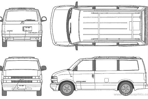 Chevrolet Astro Field Liner - Шевроле - чертежи, габариты, рисунки автомобиля