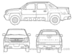 Chevrolet Avalanche (2006) - Шевроле - чертежи, габариты, рисунки автомобиля