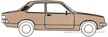 Chevrolet BR Chevette 2-Door (1981) - Шевроле - чертежи, габариты, рисунки автомобиля