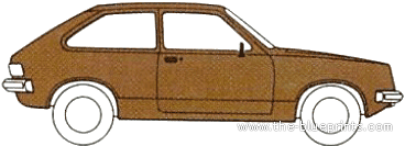 Chevrolet BR Chevette 3-Door (1981) - Шевроле - чертежи, габариты, рисунки автомобиля