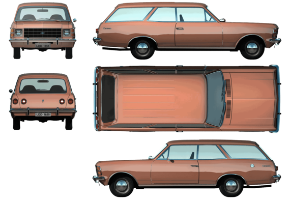 Chevrolet BR Opala Caravan (1975) - Шевроле - чертежи, габариты, рисунки автомобиля