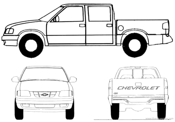 Chevrolet BR S10 Double Cabine (1997) - Шевроле - чертежи, габариты, рисунки автомобиля