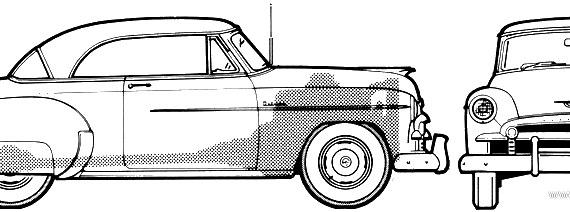 Chevrolet Bel Air 2-Door Hardtop (1950) - Шевроле - чертежи, габариты, рисунки автомобиля