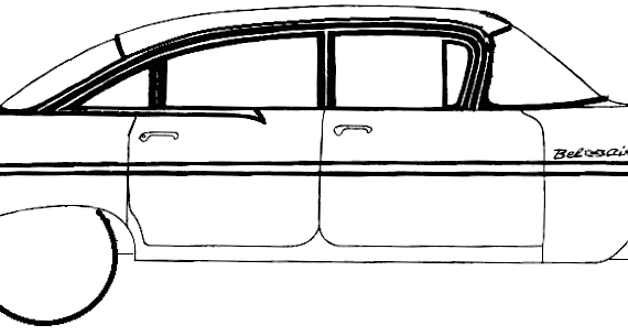 Chevrolet Bel Air 4-Door Sedan (1959) - Шевроле - чертежи, габариты, рисунки автомобиля